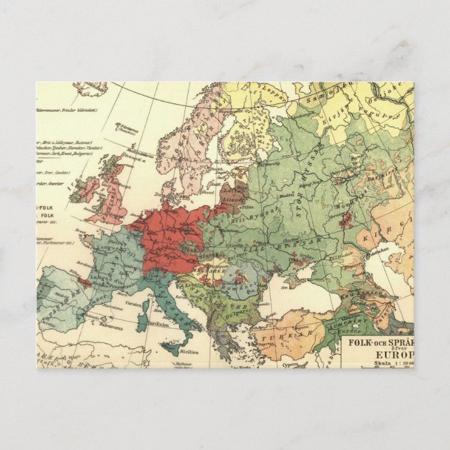 Europe Carte Pays Antique Mondiale (Devant)