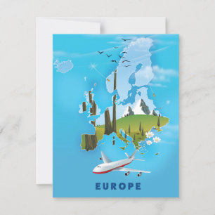 Europe Carte paysage poster de voyage