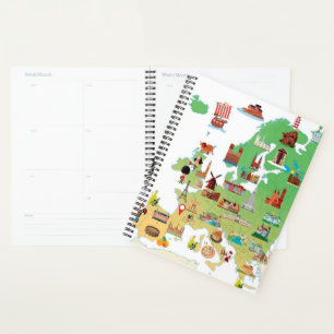 Europe Cartoon Map Planner