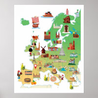 Europe Cartoon Map