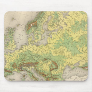 Europe contour map mouse pad