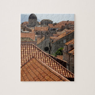 Europe, Croatia. Medieval walled city of 2 Jigsaw Puzzle