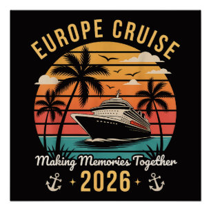 Europe Cruise Squad 2026 Family Matching Vacation Poster