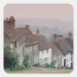 Europe, England, Dorset, Gold Hill, Shaftesbury. Square Sticker