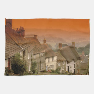 Europe, England, Dorset, Shaftesbury. Gold hill Kitchen Towel