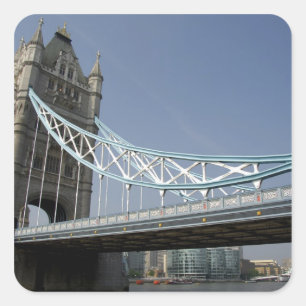 Europe, England, London. Tower Bridge over the 2 Square Sticker