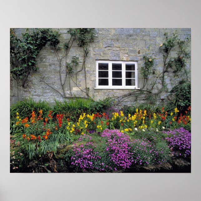 Europe, England, Teffont Magna. Flowers fill Poster (Front)