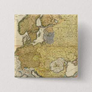 Europe Ethnography Map 2 Inch Square Button