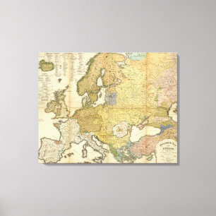 Europe Ethnography Map Canvas Print