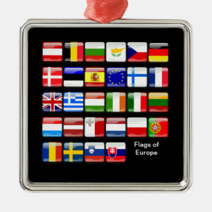 EUROPE: Flags of Europe Metal Ornament