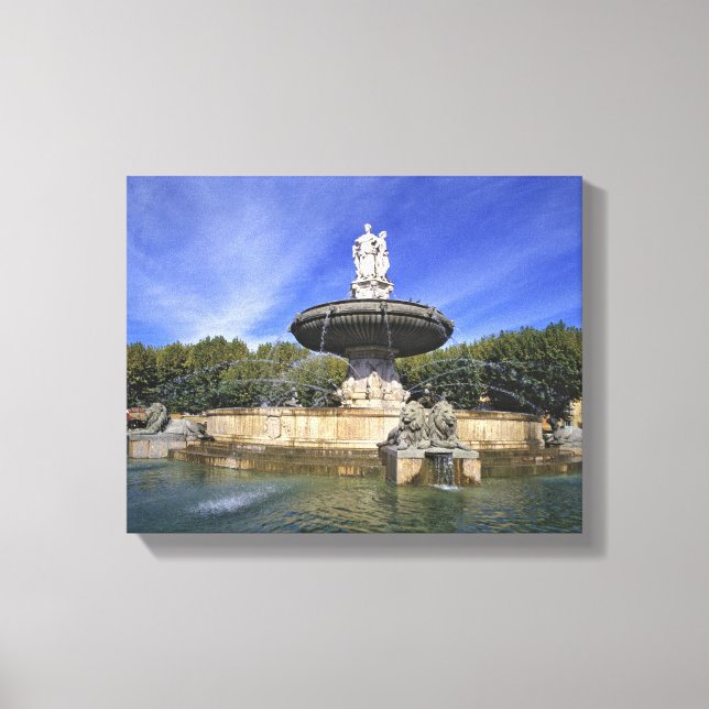 Europe, France, Aix-en-Provence. Fontaine de Canvas Print (Front)