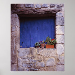 Europe, France, Cereste. A blue door adds color Poster