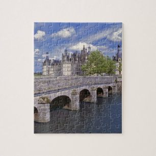 Europe, France, Chambord. A stone bridge leads Jigsaw Puzzle