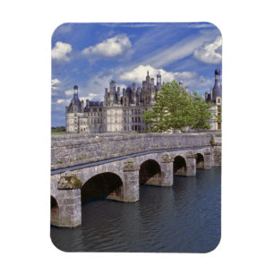 Europe, France, Chambord. A stone bridge leads Magnet
