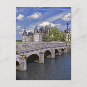 Europe, France, Chambord. A stone bridge leads Postcard