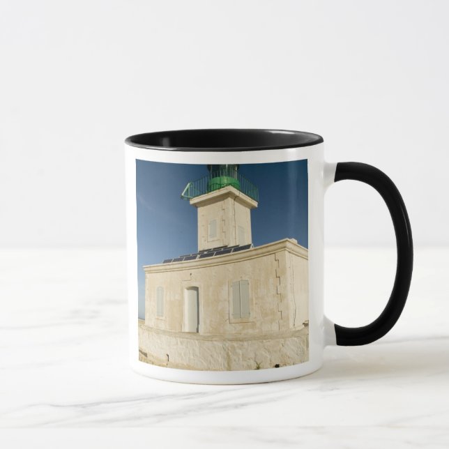 Europe, France, Corsica, Ile Rousse.  Lighthouse Mug (Right)