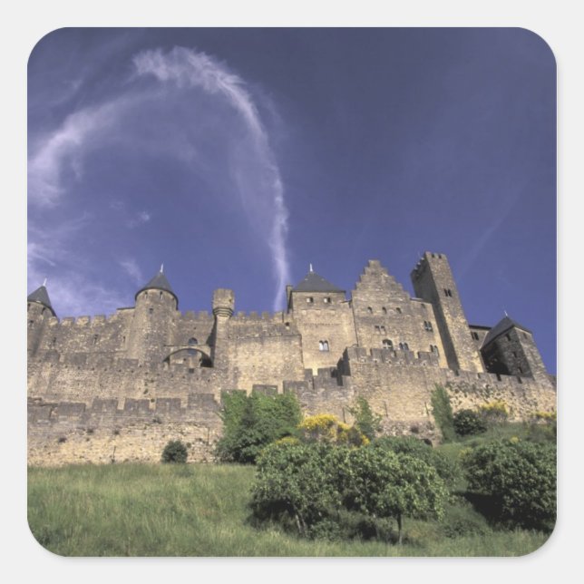 Europe, France, Languedoc; Aude; Carcassonne, Square Sticker (Front)