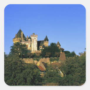 Europe, France, Montforte. The medieval castle Square Sticker