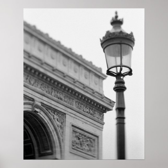 Europe, France, Paris. Arc de Triomphe and Poster (Front)