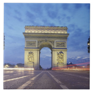 Europe, France, Paris. Arc de Triomphe as viewed Tile