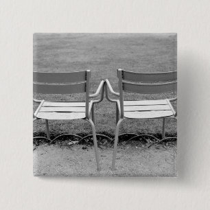 Europe, France, Paris. Chairs, Jardin du 2 Inch Square Button