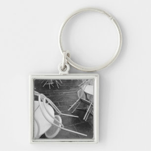 Europe, France, Paris. Chairs, Jardin du 4 Keychain