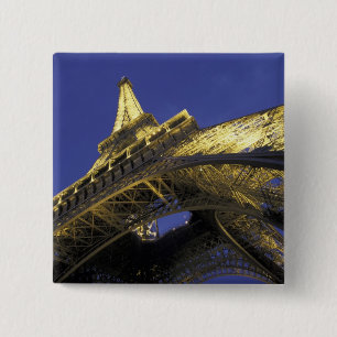 Europe, France, Paris, Eiffel Tower, evening 2 Inch Square Button