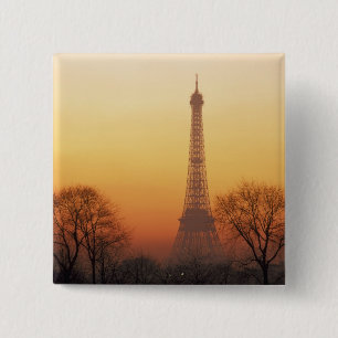 Europe, France, Paris. Eiffel Tower (Medium 2 Inch Square Button