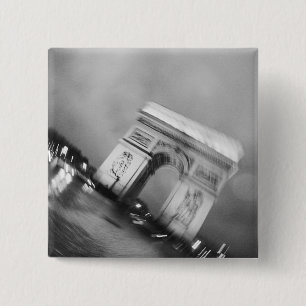 Europe, France, Paris. Spinning Arc de Triomphe 2 Inch Square Button