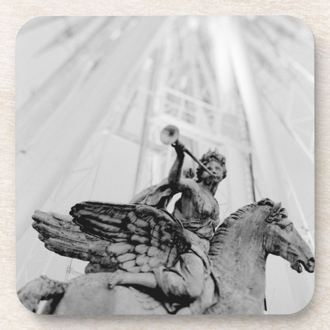 Europe, France, Paris. Statue and Ferris Wheel, 2 Coaster (Front)