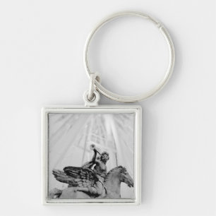 Europe, France, Paris. Statue and Ferris Wheel, 2 Keychain