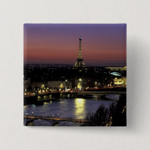 Europe, France, Paris, Sunset view of Eiffel 2 Inch Square Button