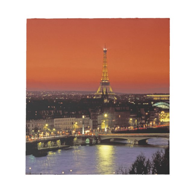 Europe, France, Paris. Sunset view of Eiffel Notepad (Front)