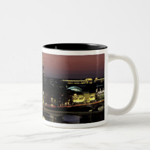 Europe, France, Paris, Sunset view of Eiffel Two-Tone Coffee Mug