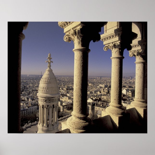 Europe, France, Paris, View of Paris through Poster (Front)