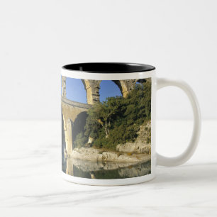 Europe, France, Pont du Gard. Pont du Gard, Two-Tone Coffee Mug