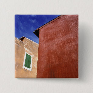 Europe, France, Roussillon. Colourful walls are 2 Inch Square Button
