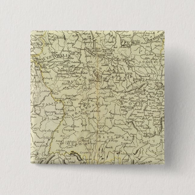 Europe, Germany, Austria 2 Inch Square Button (Front)