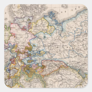 Europe, Germany, Austria Square Sticker