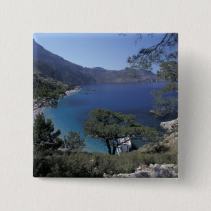 Europe, Greece, Karpathos, Dodecanese; Apella 2 Inch Square Button