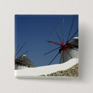 Europe, Greece, Mykonos. 2 Inch Square Button