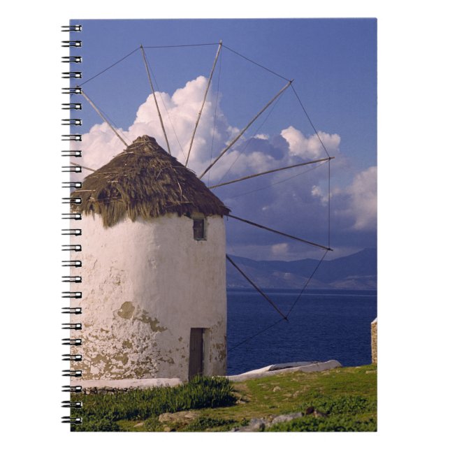 Europe, Greece, Mykonos. A striking white Notebook (Front)