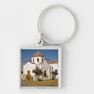 Europe, Greece, Mykonos. Fishing nets dry on the Keychain