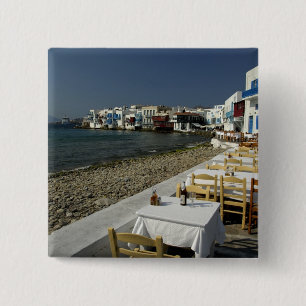 Europe, Greece, Mykonos. Views of the seaside 2 Inch Square Button