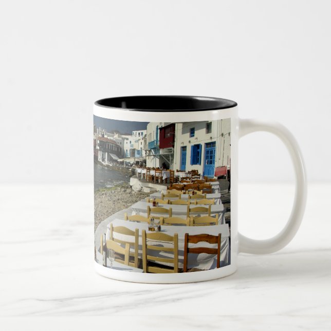 Europe, Greece, Mykonos. Views of the seaside Two-Tone Coffee Mug (Right)