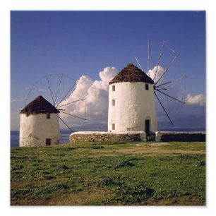 Europe, Greece, Mykonos. White-washed Photo Print