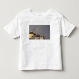Europe, Greece, Mykonos. wind mill with rainbow Toddler T-shirt