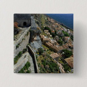 Europe, Greece, Peloponnese, Monemvasia 2 Inch Square Button