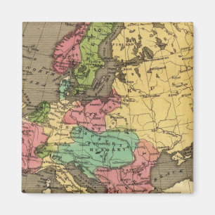 Europe Hand Coloured Atlas Map Magnet