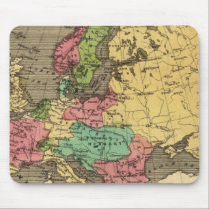 Europe Hand Coloured Atlas Map Mouse Pad